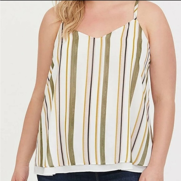 torrid Tops - Torrid Size 2 or 2X Sophie Stripe Chiffon Swing Tank Top